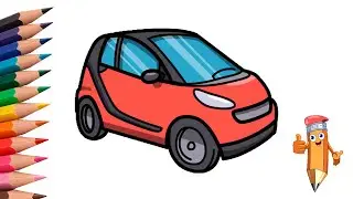 How to draw a small car step by step