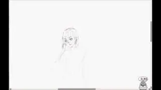 Girl  on Car ; Quick Sketch in Paint tool SAI
