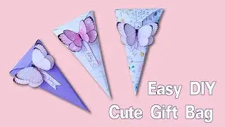 COOL AND SIMPLE GIFT PACKAGING IDEA / How to make Butterfly Gift Bag  / DIY Paper Bags