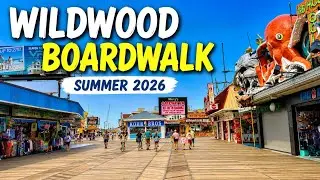 Wildwood Boardwalk Daytime Walk  | Summer 2026 Boardwalk Tour in 4K