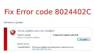 Fix error code 8024402C windows 7 update error fix how to fix windows update error in Urdu hindi