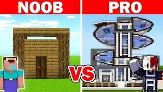 Minecraft NOOB vs. PRO vs. HACKER vs GOD : LUXURY FAMILY HOUSE BUILD CHALLENGE in Minecraft! 😂