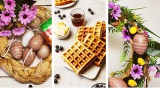 COZY KITCHEN🔆WAFFLE RECIPE🧇SPRING DECOR FOR EASTER 🐣