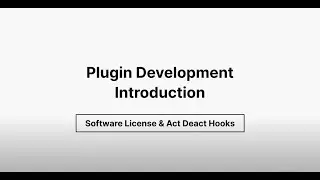 Plugin Development Introduction - Software License Activation and Deactivation Hooks