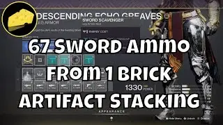 67 Sword Ammo From 1 Brick - Triple Artifact Mod Stacking - Artifice Armor Heavy Ammo