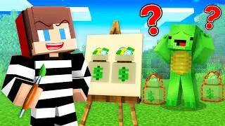 Criminal JJ use DRAWING MOD to Rob Mikey in Minecraft (Maizen)