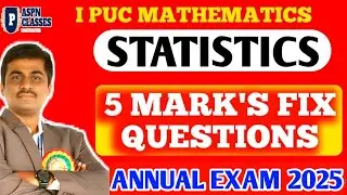 1st PU STATISTICS 5 MARK IMPORTANT FIX QUESTIONS 2024