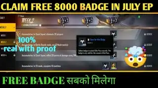 how to claim free 8000 badge in free fire || claim 8000 badge in july Elite pass