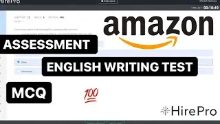 Amazon Pearson Assessment | English writing | HirePro | Online Test MCQ