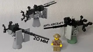 LEGO Oerlikon 20 mm Anti-Aircraft Gun MOC + Free Instructions