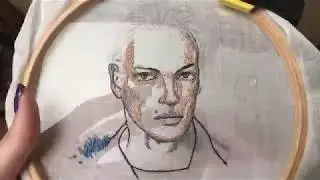 Portrait embroidery timelapse / как вышить портрет