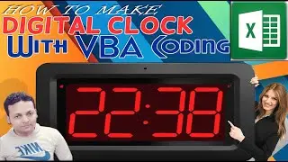 DIGITAL CLOCK ⏰ IN MICROSOFT EXCEL with VBA Coding #microsoftexcel