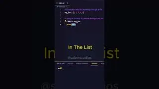 Iterating a list in python #pythoninterviewquestions  #pythontutorial #visualstudiocode