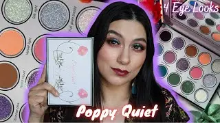 TITANIUM FOXES POPPY QUIET PALETTE REVIEW, SWATCHES,& 4 EYE LOOKS | THE IRIDESCENTS HAVE MY HEART 💜