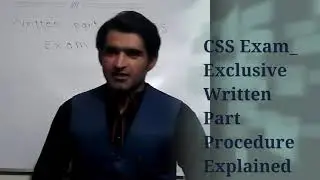 Written Part Of CSS Exam