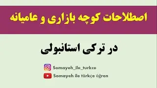 اصطلاحات خودمونی و عامیانه در ترکی استانبولی