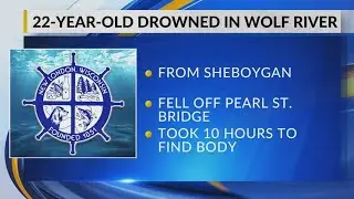 22-year-old Sheboygan man found dead in Wolf River after reportedly falling off bridge