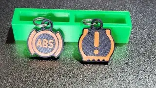 3d printing dash warning  light key chains  abs flat - *Test Print*  #3dprinter #3dprinting #ender3