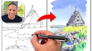 Urban Sketching Tutorial For Beginners | Peaceful Landscape Step-By-Step