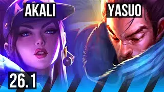 AKALI vs YASUO (MID) | Perfect KDA: 18/0/3 | KR Master | 26.1