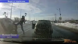 Russian guy kicks moving car #Shorts