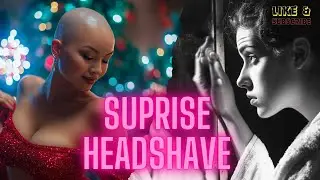 Bald girl surprise her boyfriend #headshave #bald #suprise #girlfriend #boyfriend