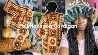 Crochet Diaries | Hexagon cardigan, yarn shopping, ruffle hats, college, dealing with stress/anxiety