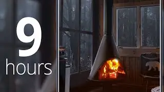 Fireplace in the RAIN (9 hours) | RELAX
