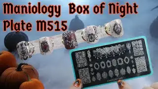 Manicure using Maniology's Plate 515 from Box of Night Box