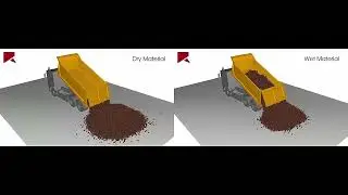 Dump Truck Simulation Discharging Different Materials in Ansys Rocky