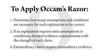 How To Apply Occam's Razor