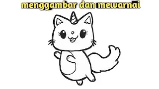 gambar kucing imut lucu yang mudah menggambar mewarnai melukis untuk anak tk balita 