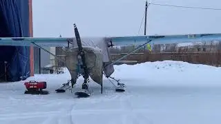 Первый облет лыж на Cessna-150