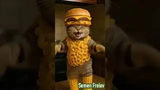 Кот в костюме из еды танцует под песню Валенки 😂