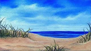Берег Моря Рисуем гуашью Как нарисовать для начинающих