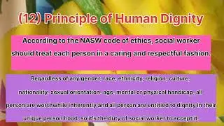 12) Principle of Human Dignity #BASW #bachelor #socialwork #ratnarajyalaxmicampus#educational