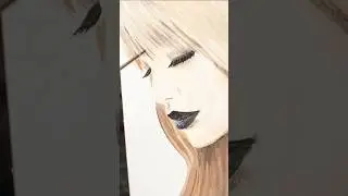 Blond Girl Face Profile - Time lapse acrylic painting