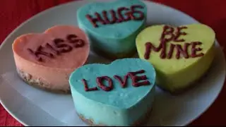 How to Make Conversation Heart Cheescakes
