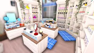 building a LUXURY MAKEUP STORE in my new BLOXBURG OUTLET MALL