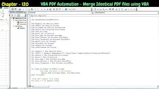 VBA PDF Automation - Merge identical pdf files using vba