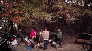 Relaxing in the New Tent . Wood Stove ASMR . Moto Camping