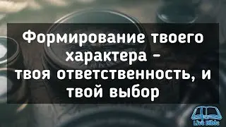 Формирование твоего характера - твоя ответственность и твой выбор