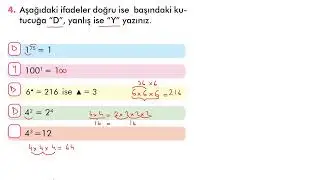 6.sınıf matematik meb ders kitabı üslü ifadeler sayfa 17  alıştırma çözümleri
