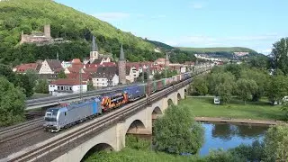 Evening freight trains at Gemünden Am Main - 26/5/22