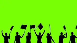 Protest Greenscreen Effect | Free Best Crowd People Flag Template