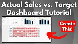 Actual Sales vs. Target Power BI Dashboard | Data Analyst Project | Power BI Tutorial for Beginners