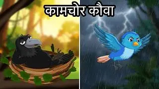 कामचोर कौवा | Barish Wala Cartoon |  Jungle me Barish ki kahani |  Chidiya aur kauwa कार्टून