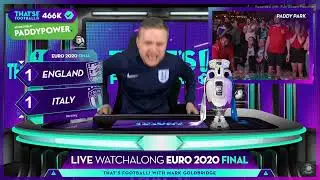 mark goldbridge reacts to england saka missed penalty in euro 2020 final