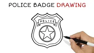 How to Draw a Police Badge Easy Step by Step for Beginners - Cómo dibujar una placa de policía facil