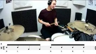 Fills. Snare + bass drum in 16th notes. Part 1